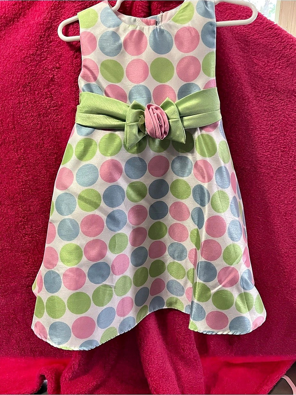 George Toddler Girls Pastel Polka Dot Dress Multi & Green 3T